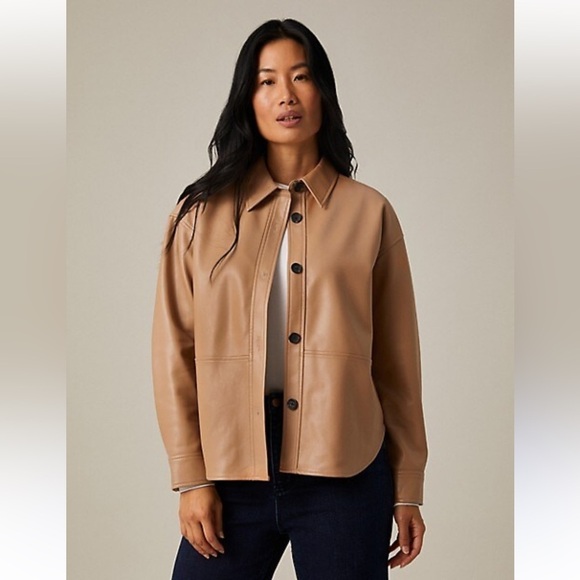 Hudson Faux Leather Shacket - Picture 1 of 7